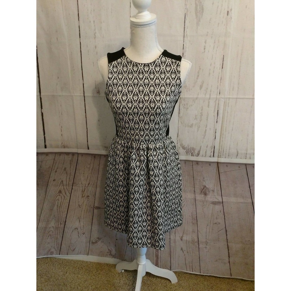 Madewell Women's‎ Size XS Black/ White Knee Length Skirt Dress Sleeveless Zipper